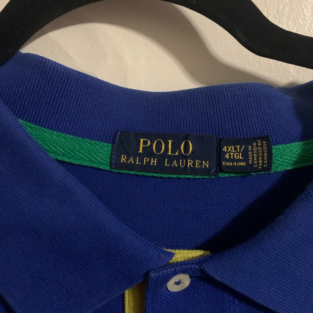 Ralph Lauren Blue Polo with Green Pony Logo - Picture 3 of 3